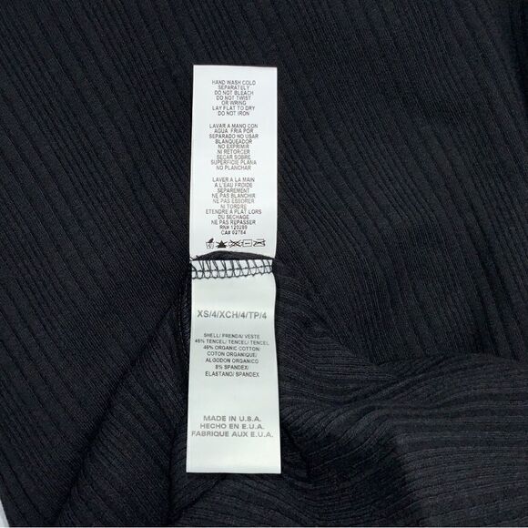 VITAMIN A CATALINA TEE LONG DRESS IN BLACK ORGANIC COTTON STRETCHY RIB KNIT MIDI - Picture 11 of 15